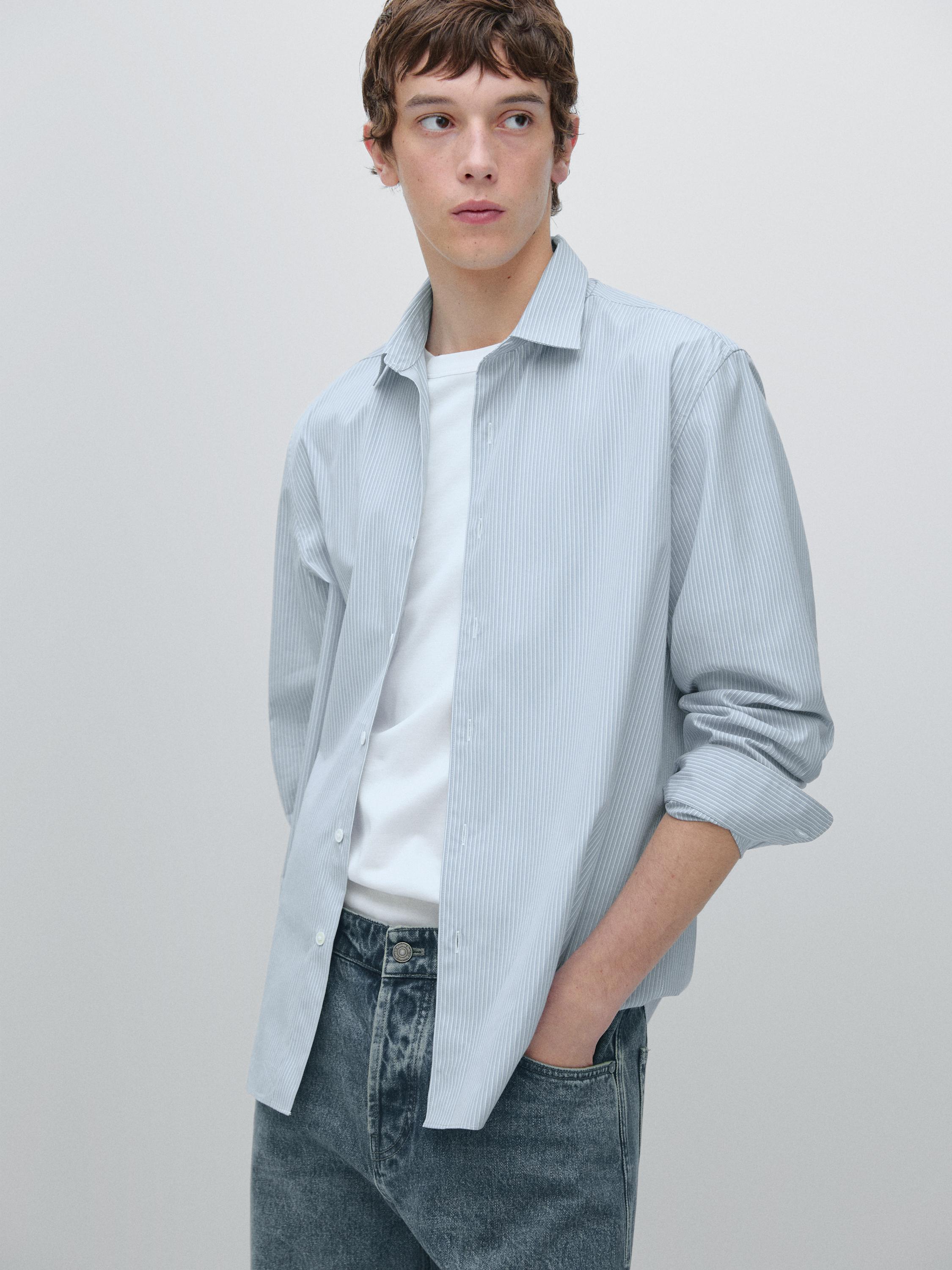 Camisa popelín rayas 100% algodón