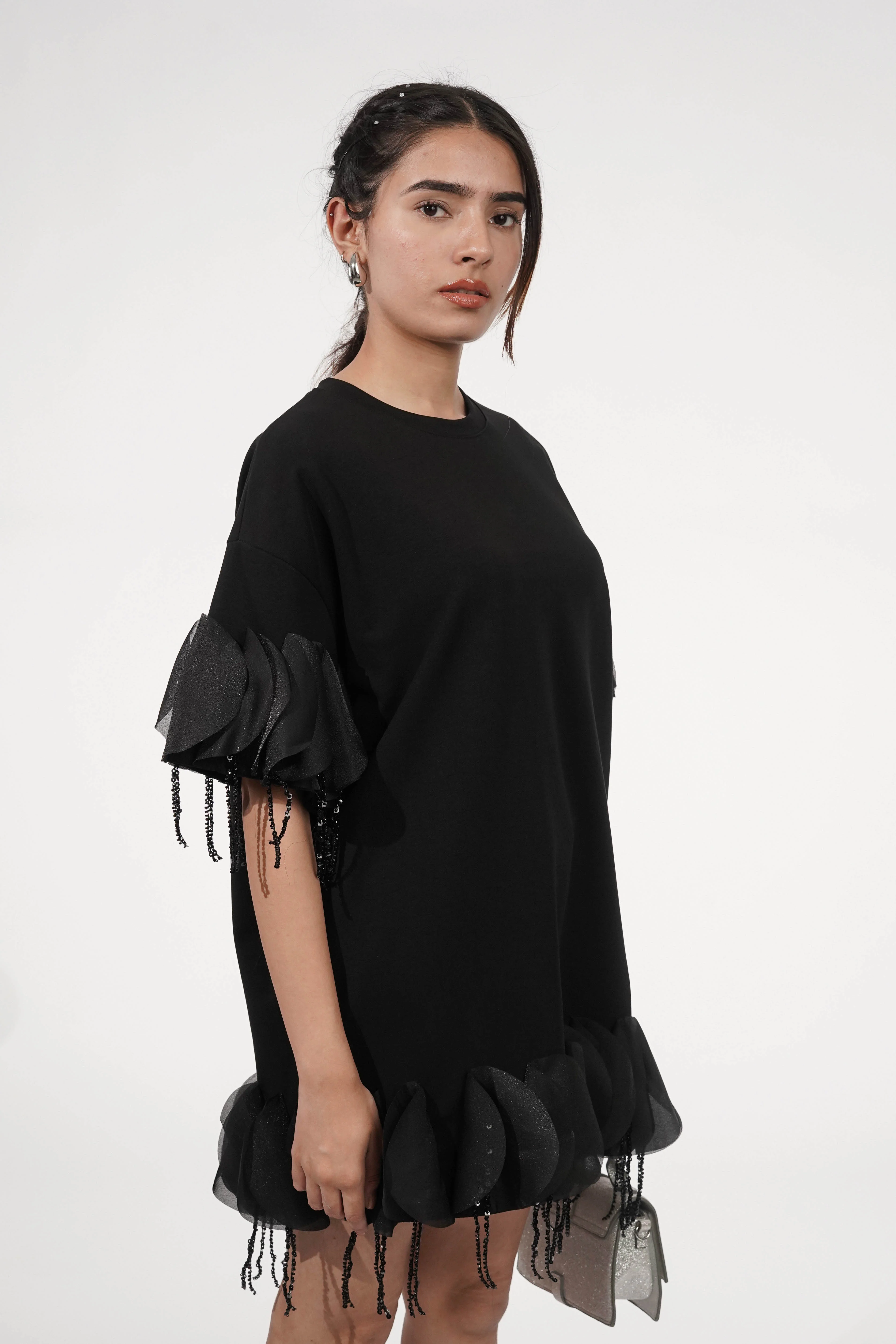 Stella Black Tasselled T-shirt