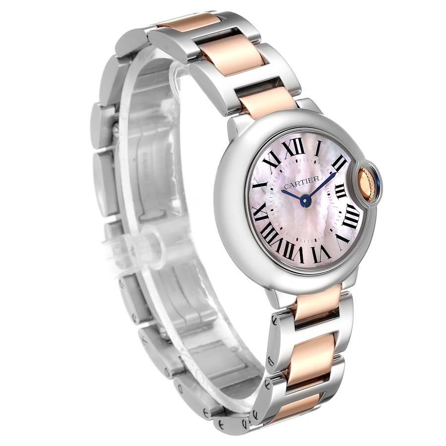 Cartier BALLON BLEU Pink Mother of Pearl Dial 28mm