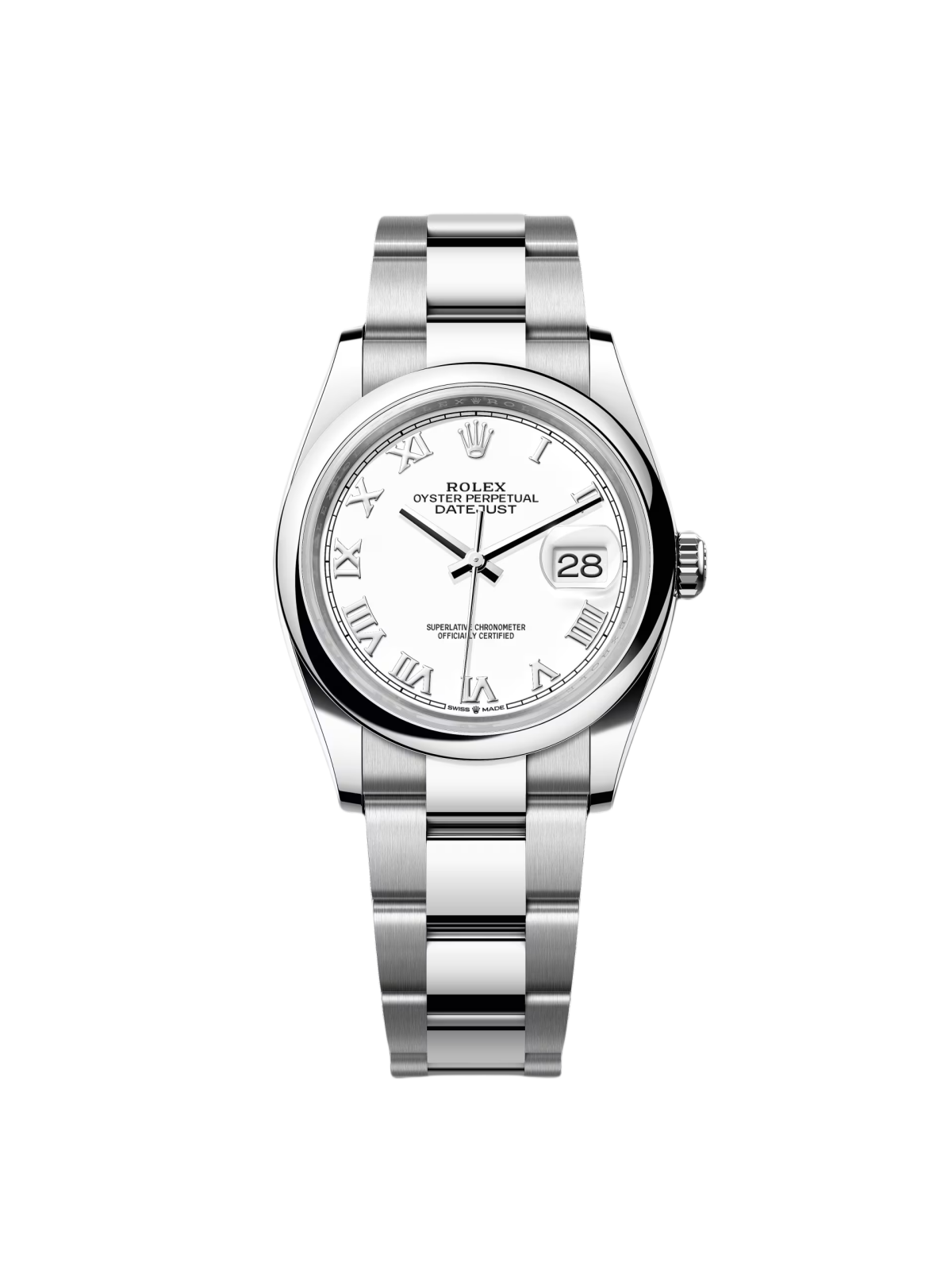 Rolex  Datejust 36mm 126200 Stainless Steel White Roman Dial Oyster