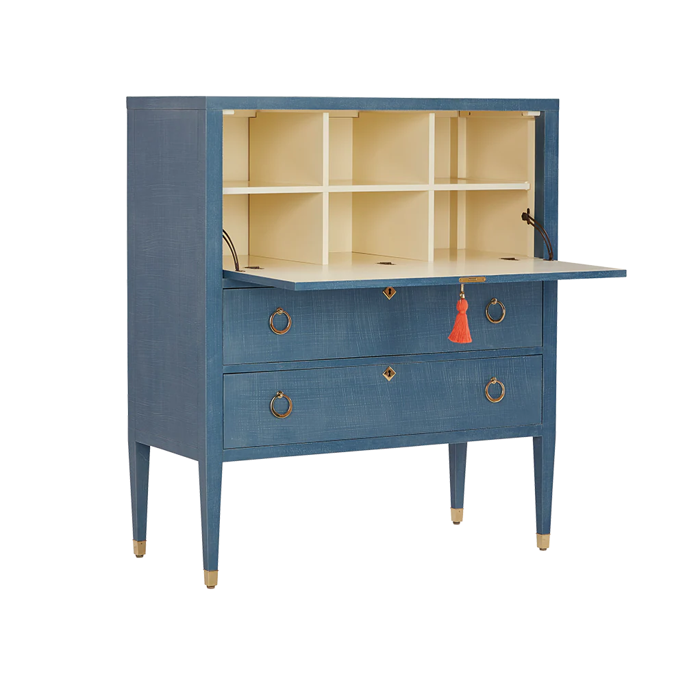 Easton Secretary Desk: Denim Blue Finish