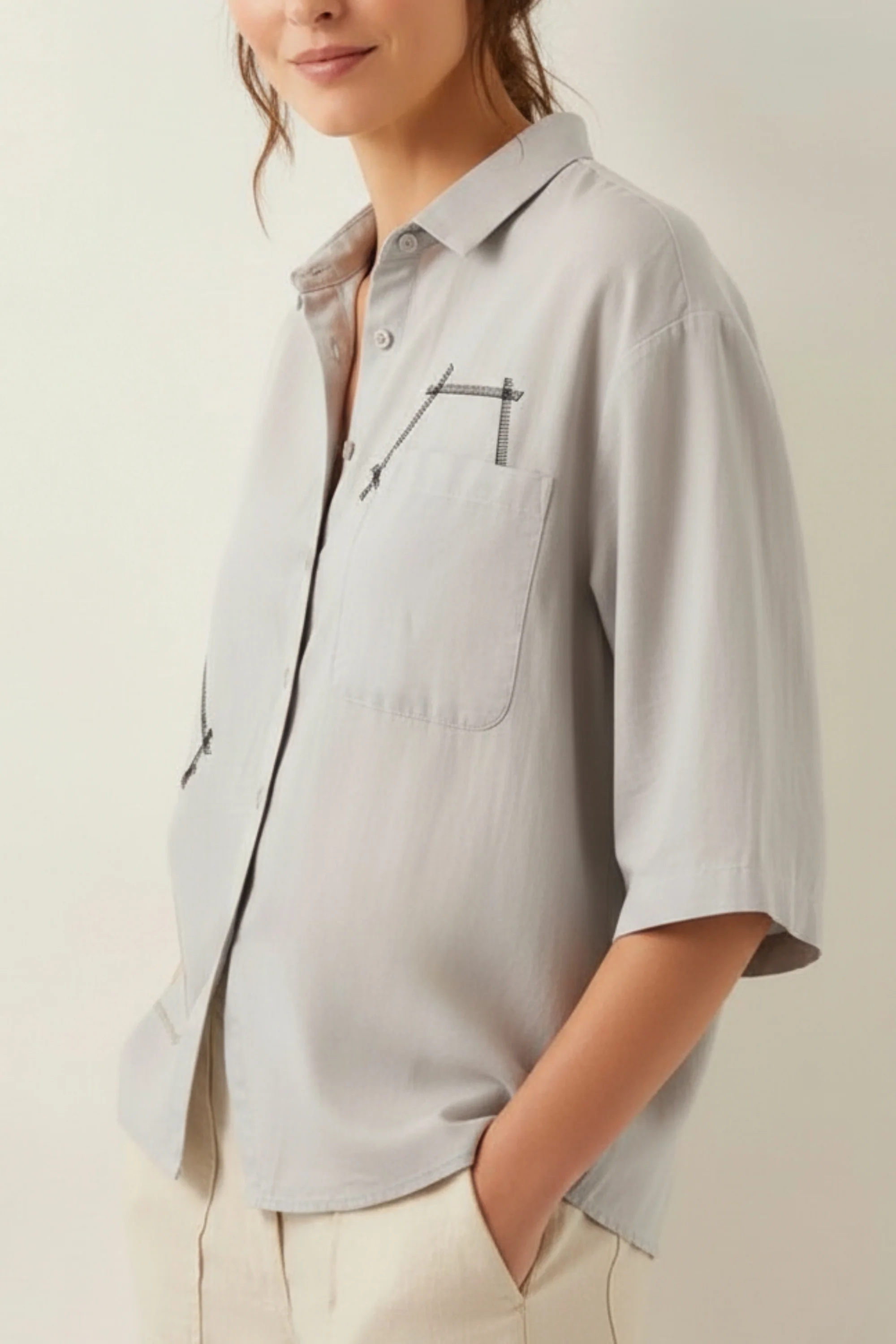 Drizzle Grey Summer Shirt