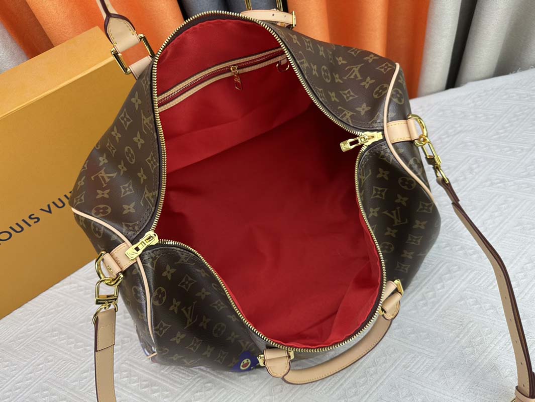 New 17.7″x10.6″x7.9″ Flowers Leather Red Lining Handbag with Adjustable strap BB-928092