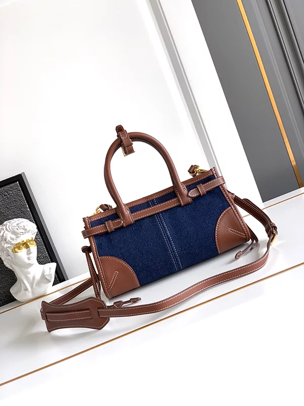 2 Colors Blue Canvas Woman’s Handbag Size 9.3″x4.7″x3.5″ BB-921897