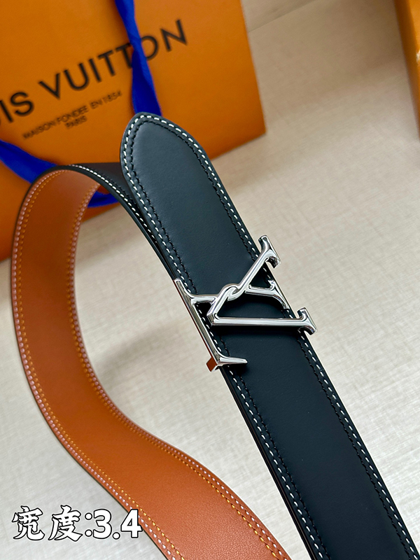 Fashion Top quality Adjustable steel Buckle 3.4cm Wide Real Leather Belt PD-862084