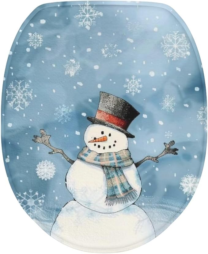 BATHLOOP Christmas Snowman Toilet Lid Covers