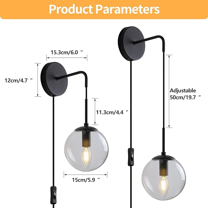 LUMISCAPE Wall Sconces Set of Two Wall Lights for Bedroom