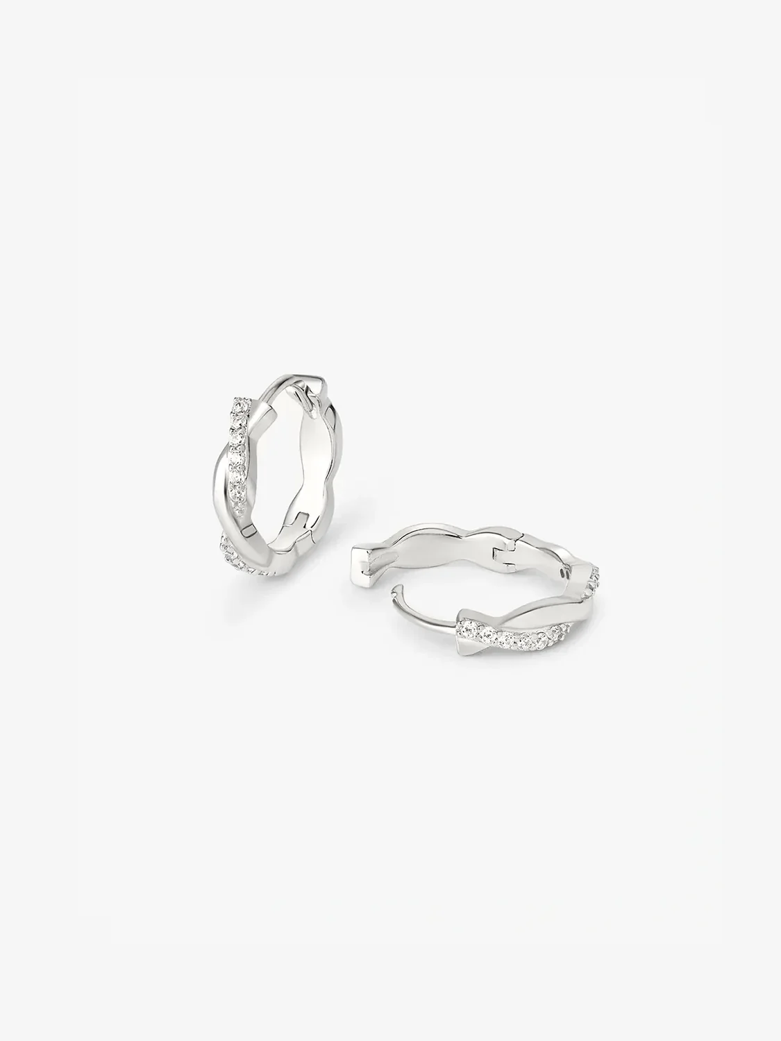 Twisted Pave Hoops