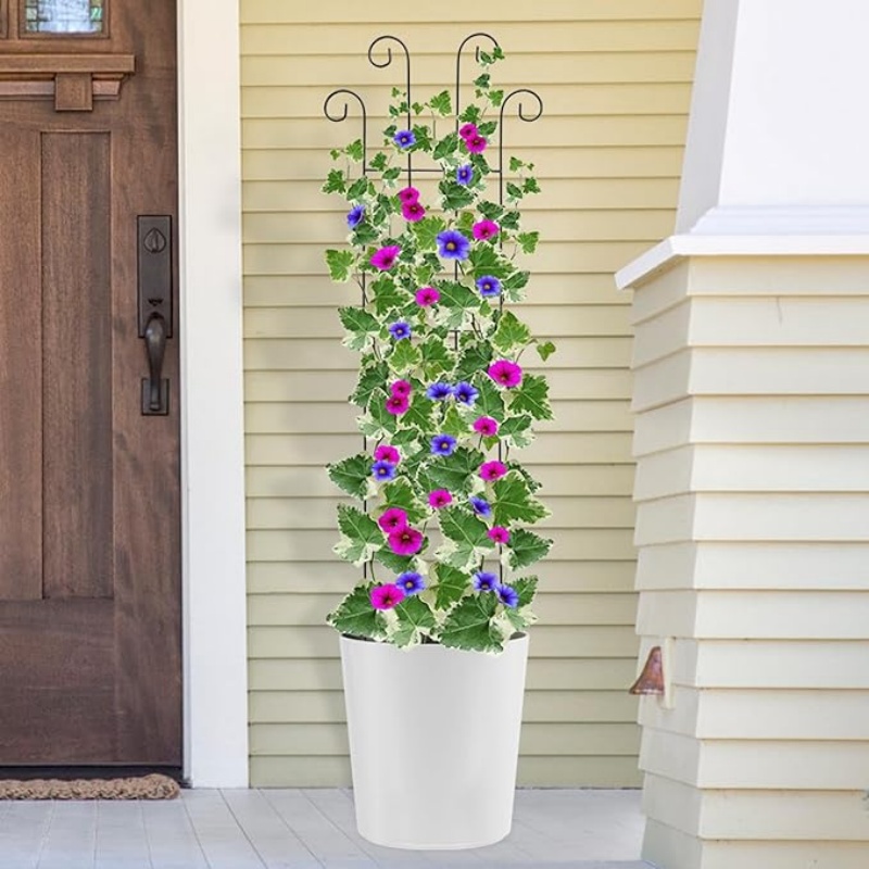 GREENFOLD 4 Pack 32'' Wave Shape Black Metal Trellis