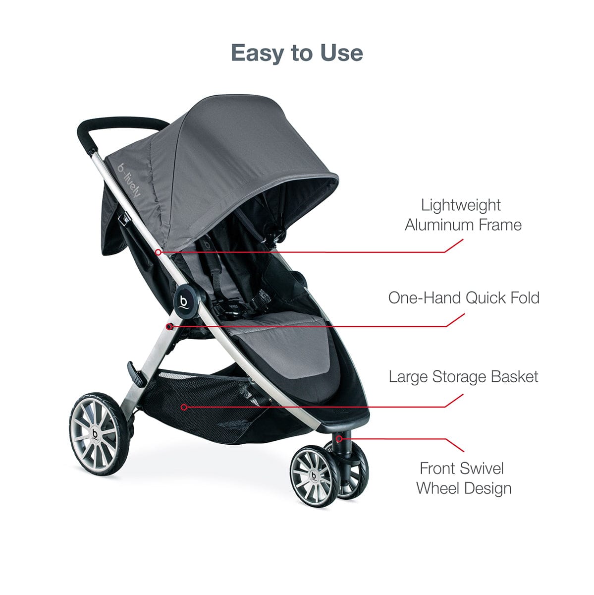 Britax B-Lively & B-Safe Gen2 FlexFit Travel System - Fog (SafeWash)