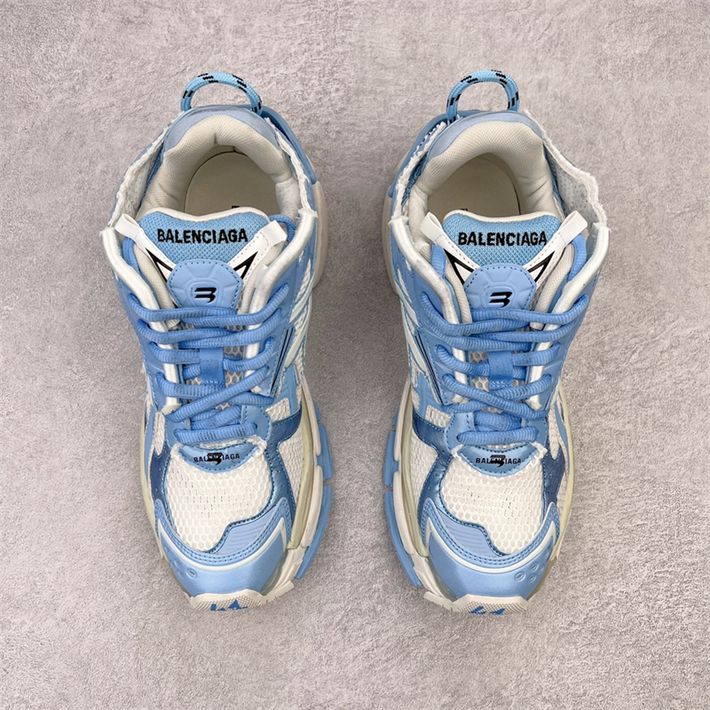 BLCG Runner Nylon Mesh Sneakers White Blue 677402W3RB29744