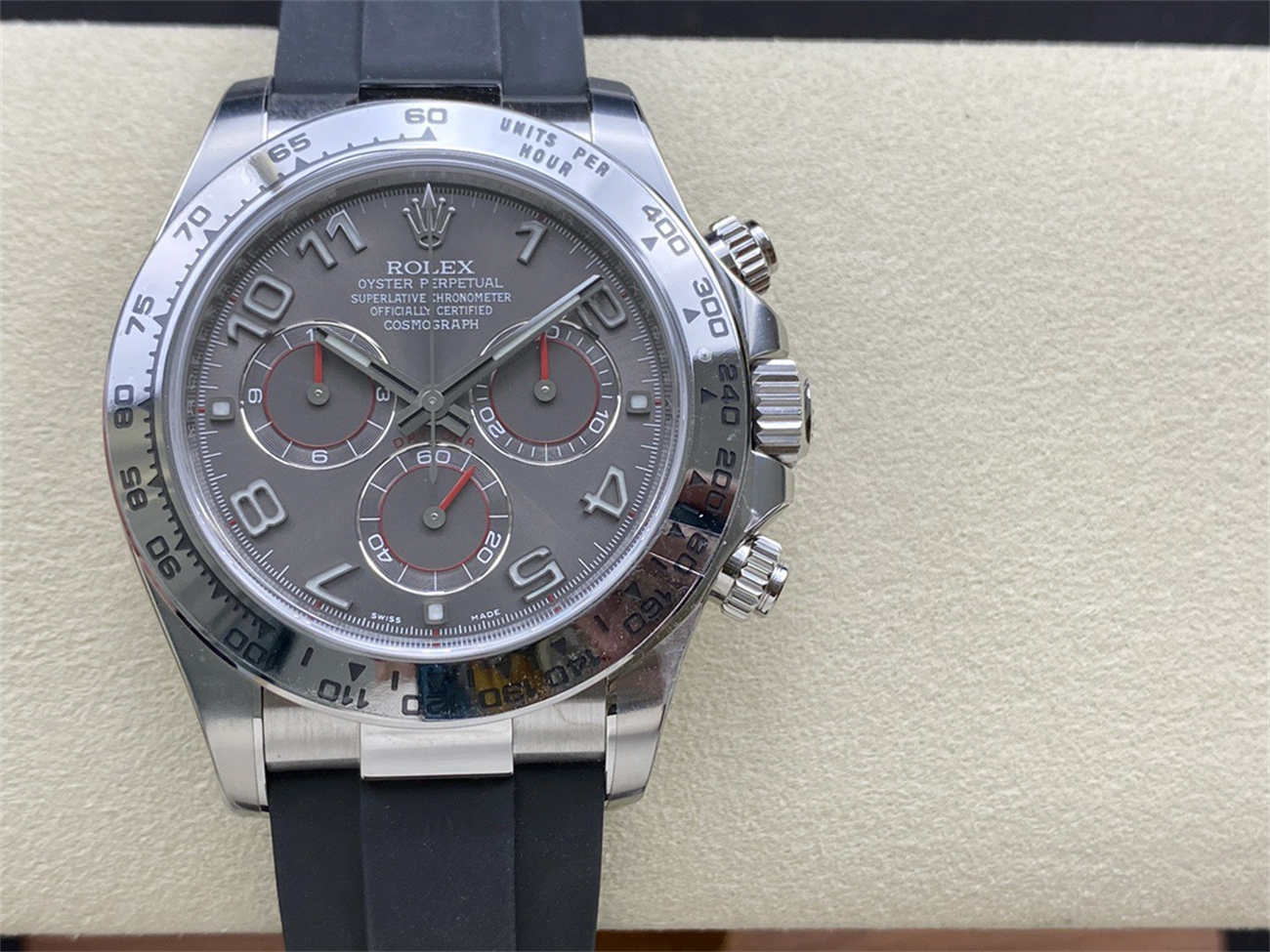 Rolex Daytona Grey Dial – Clean Factory White Gold Chronograph Replica