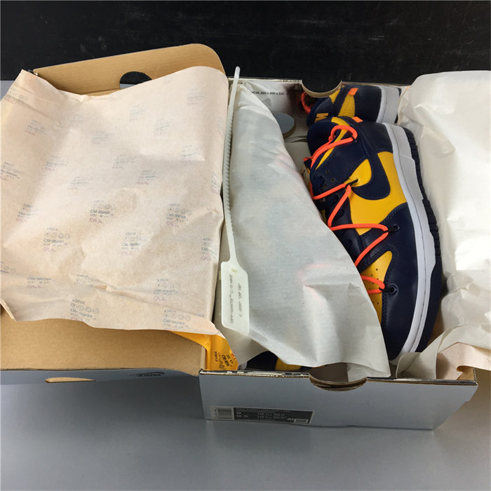 NK Dunk Low OW University Gold Midnight Navy CT0856-700