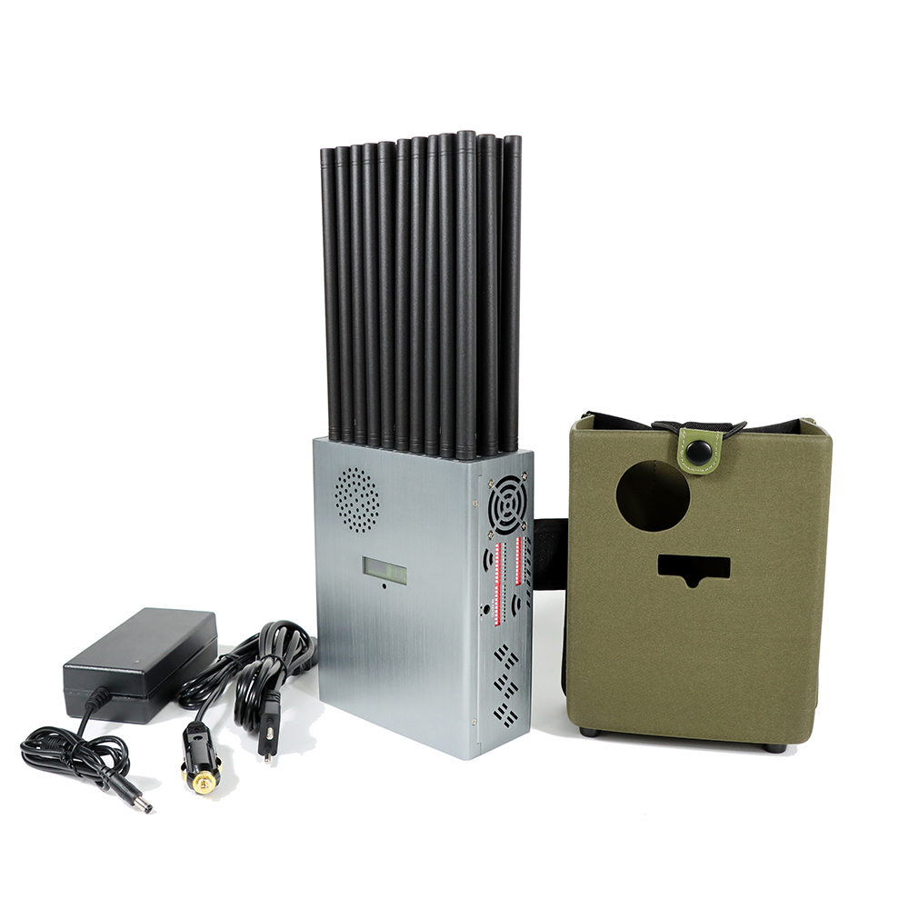 New Handheld 32 Bands FM Radio Wi-Fi 7&6E Wi-Fi2.4G Wi-Fi5G GPS LOJACK  LORA UHF VHF 433 315 868 CDMA GSM 3G 4G 5G Cell Phone Signal Jammer, Battery  capacity LCD Display, With Nylon Cover For Portable , 32 Watts Jamming up to 25m
