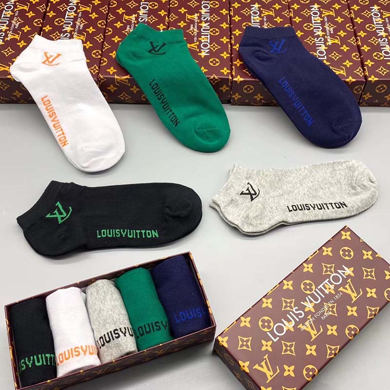 Set of 5 Pairs of Cotton Breathable Ankle Socks WZ-924000234