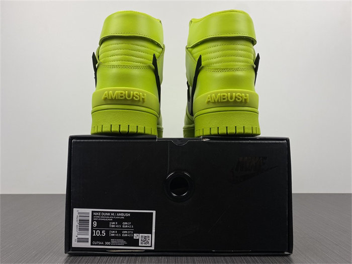 NK Dunk High AMBUSH Flash Lime CU7544-300