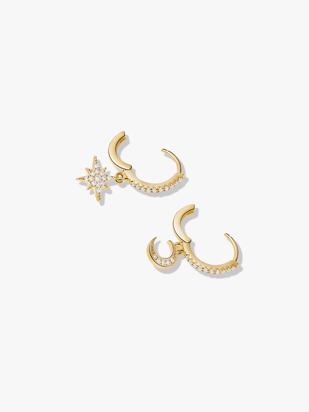 Pave Star & Moon Drops