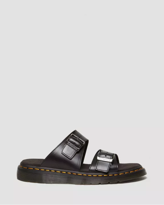 Josef Leather Buckle Slide Sandals