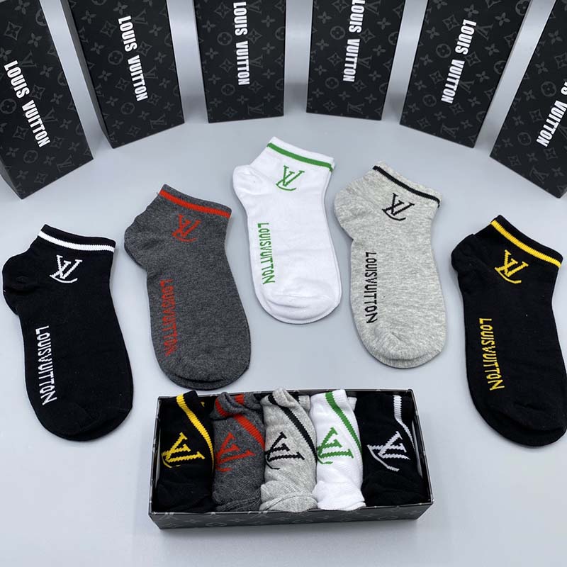 Set of 5 Pairs of Cotton sweat-absorbent Ankle Socks WZ-924000225