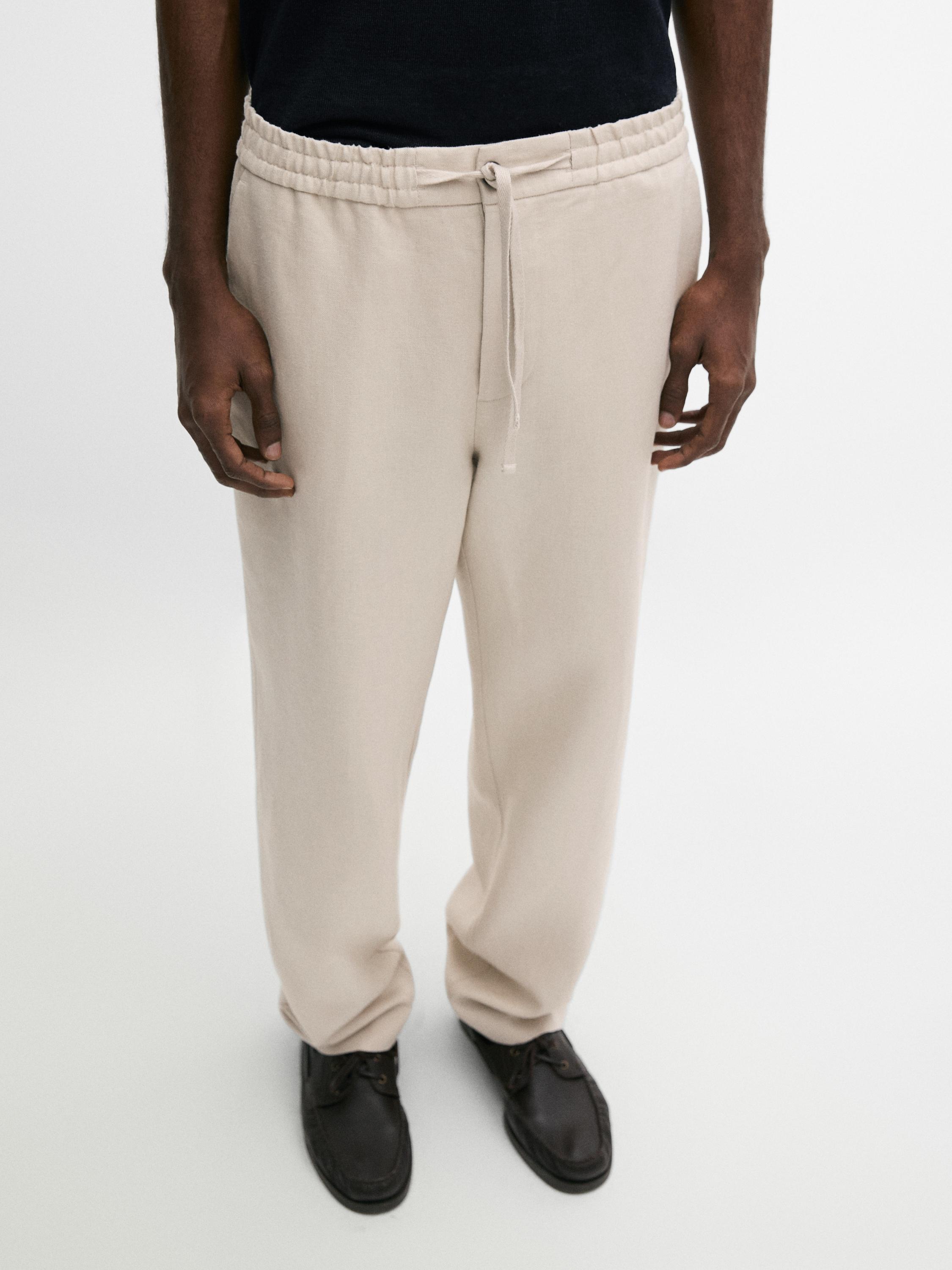 Pantalón total look detalle cintura lino