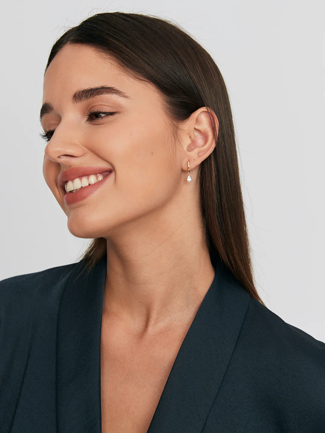 Silver Solitaire Teardrop Sapphire Drops