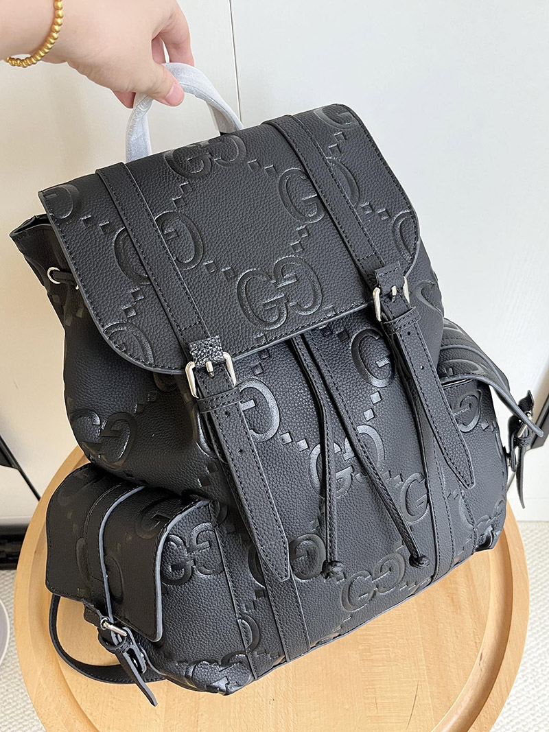 13.4″x16.1″x4.7″ Black Leather Backpack BB-921725