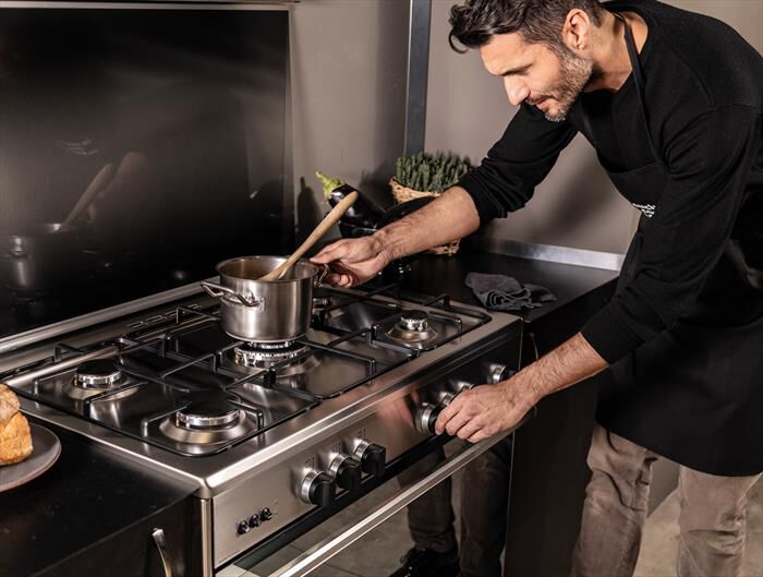 GLEM GAS - Cucina a gas U664VI Classe A-INOX