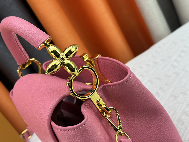 Pink Leather Big:10.6″x6.9″x3.5″ Small:8.3″x5.5″x3.1″ Totebag With Adjustable Strap BB-921422