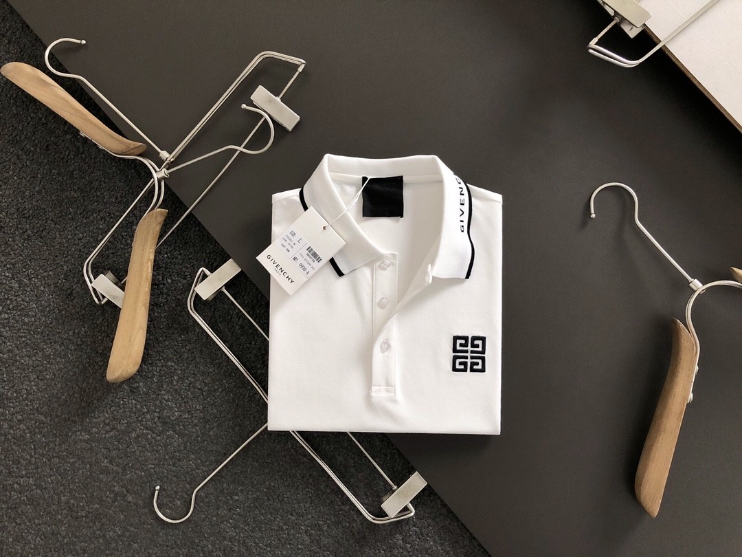 GVC Monochrome embroidered polo shirt with lapel