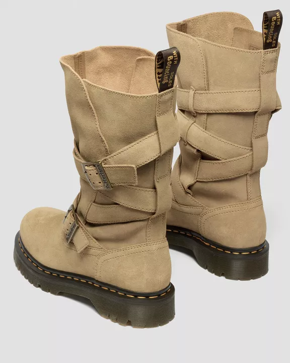 Anistone Two Strap Suede Biker Boots