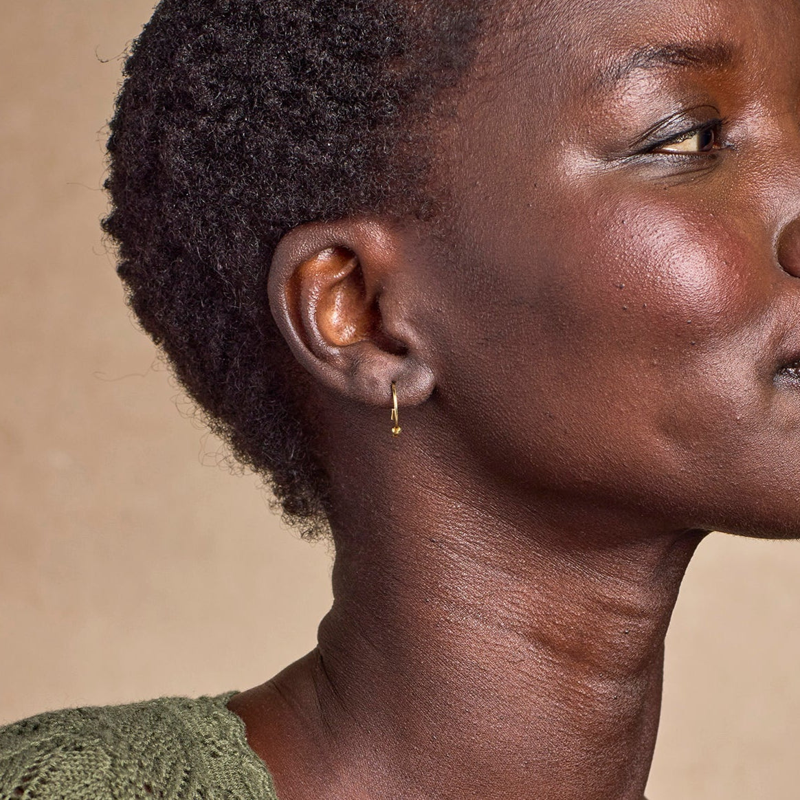 18Kt Gold Plate Double Dot Earrings