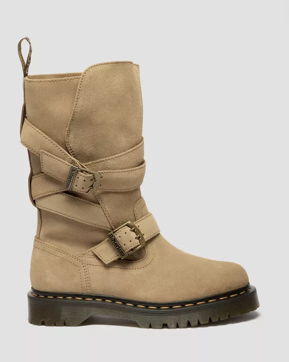 Anistone Two Strap Suede Biker Boots