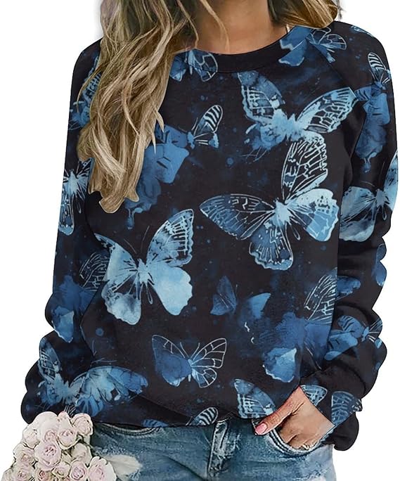 AERLEN Women's Cat Butterfly Sweatshirts