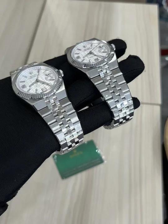 【SUPER CLONE】12A Rolex Land-Dweller 127334-0001 White Honeycomb Dial White Rolesor Jubilee Bracelet 40mm