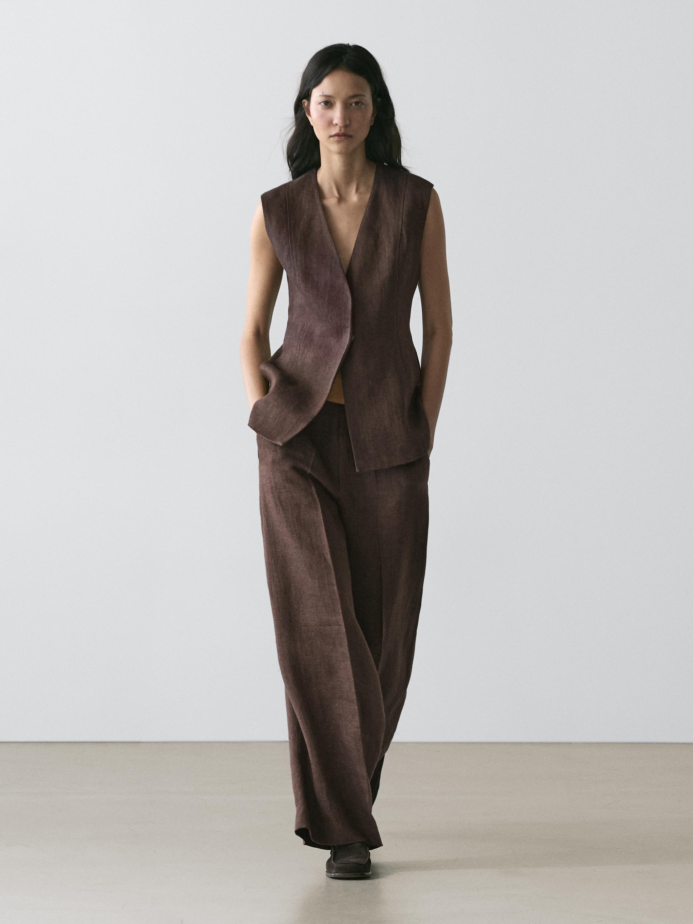 Chaleco traje lino