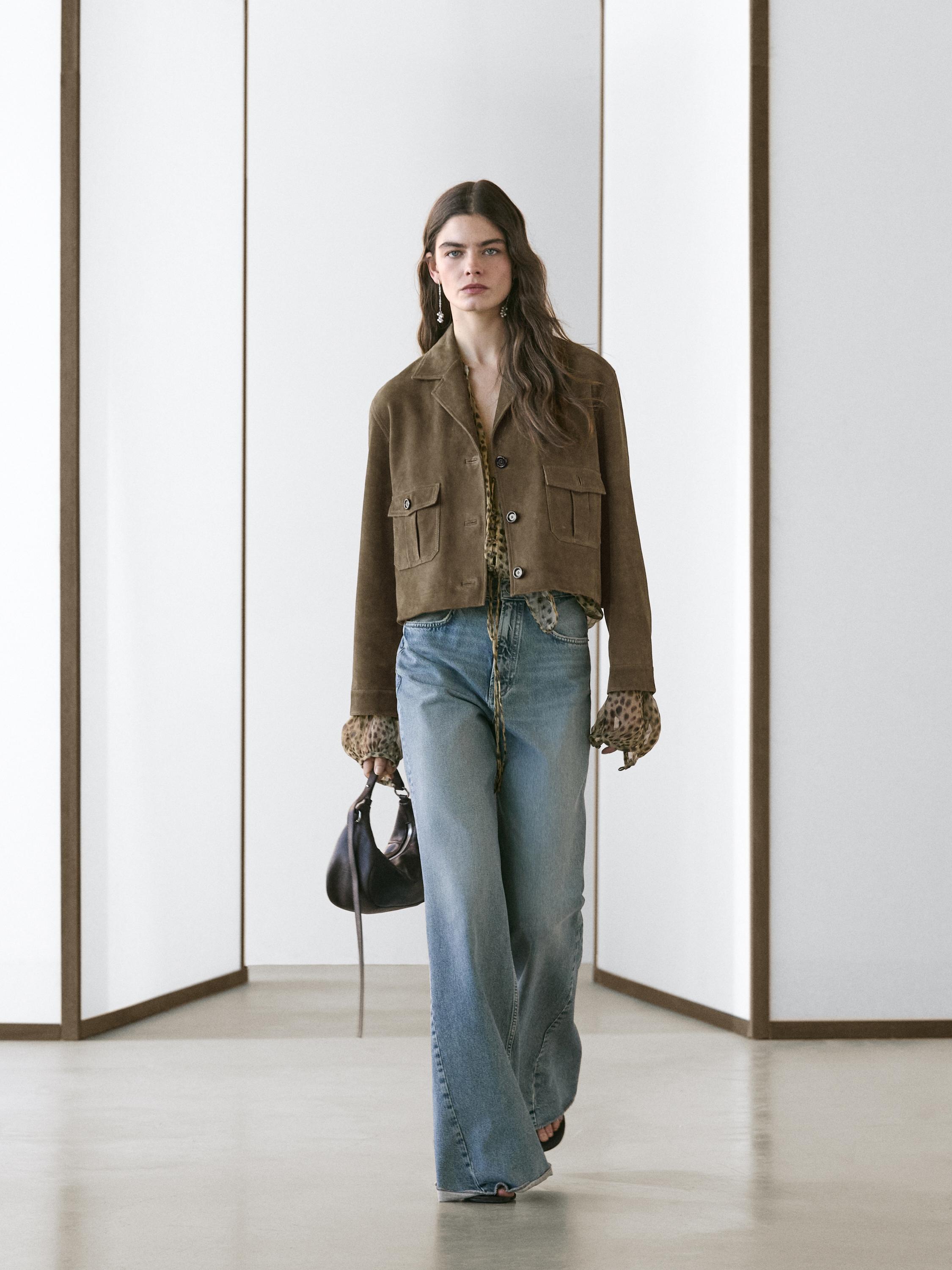 Chaqueta corta piel ante