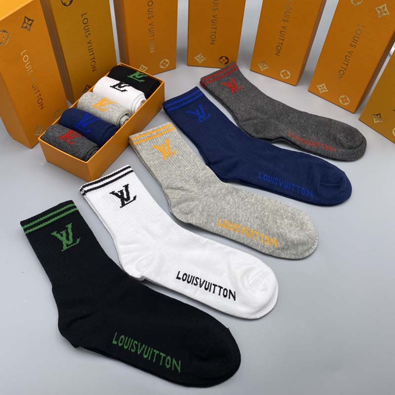 Set of 5 Pairs of Cotton Breathable Crew Socks WZ-924000238