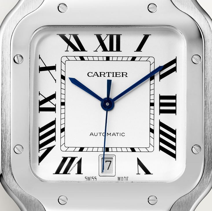 Santos de Cartier watch Large model Silvered opaline dial 39.8 mm