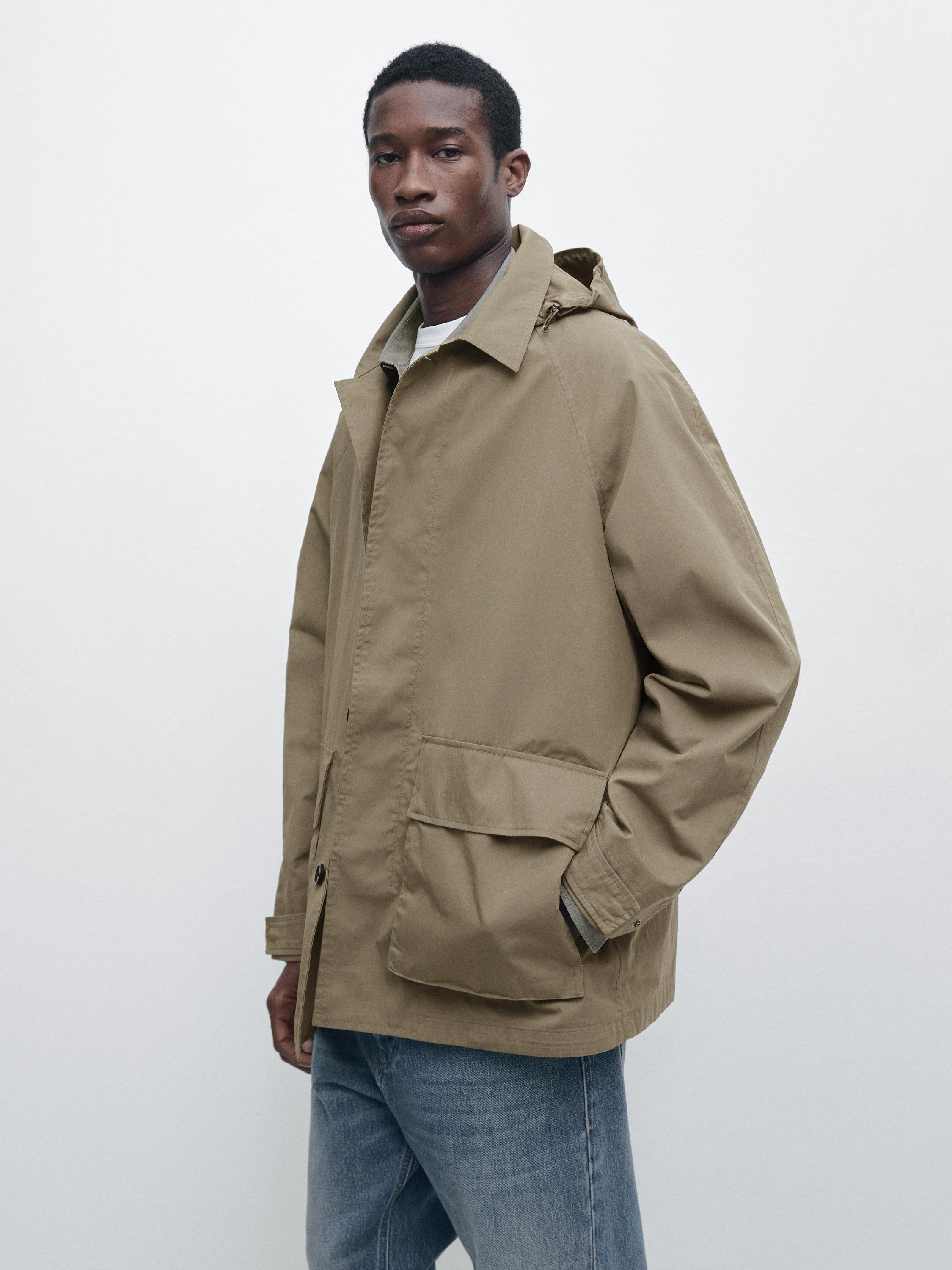Parka bolsillos mezcla algodón