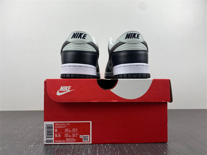 NK Dunk Low Grey Black Orange Mini Swoosh FN7808-001
