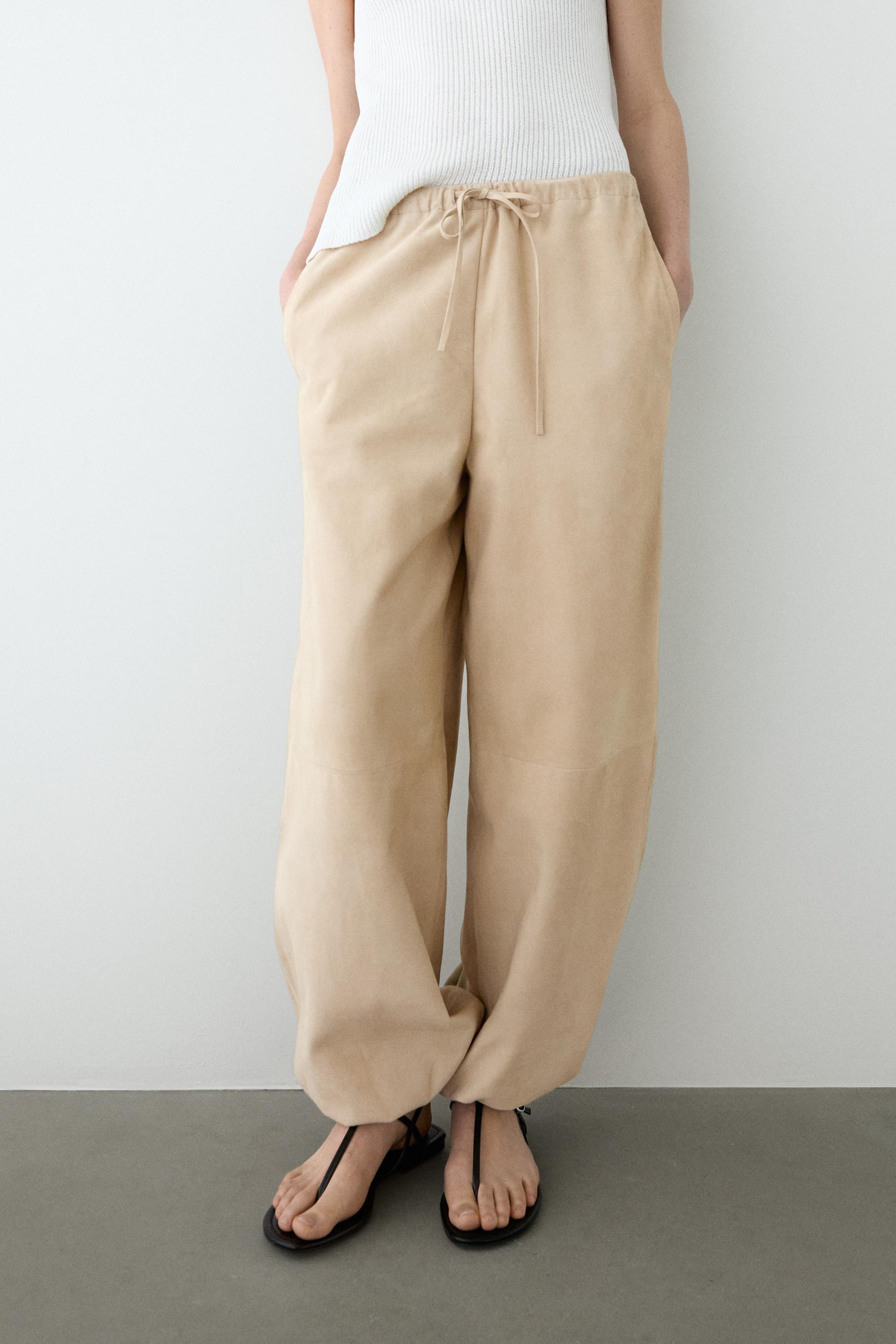 Pantalón bombacho piel ante