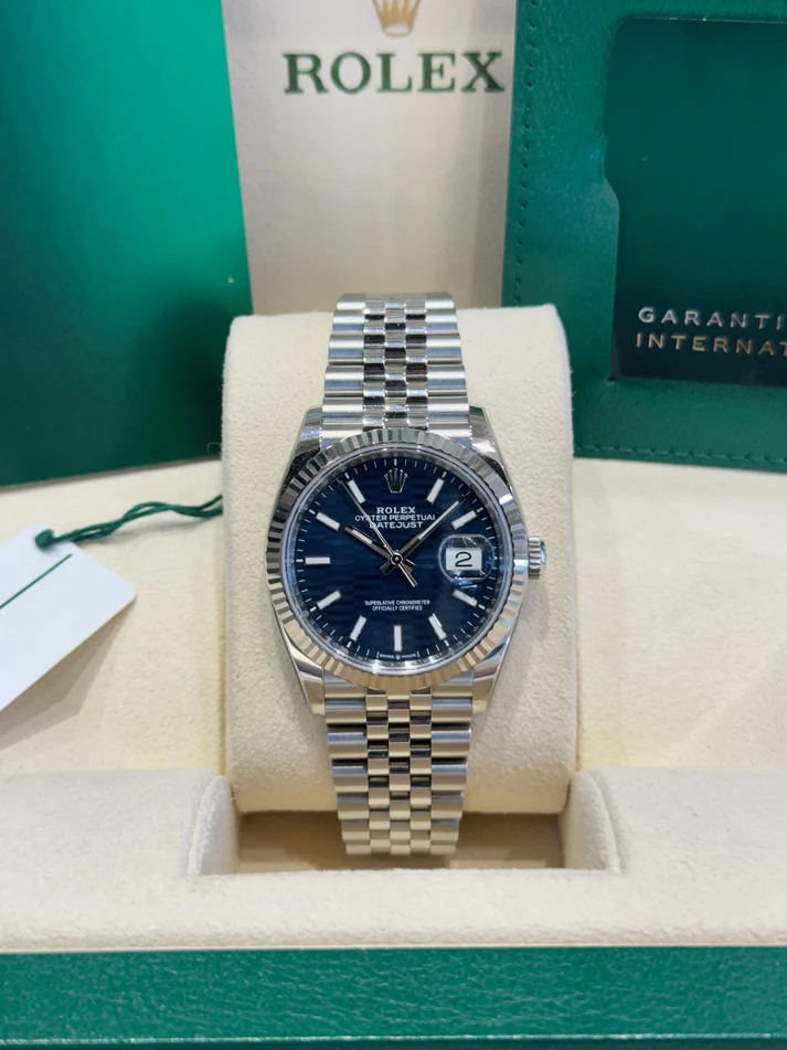【Super Clone】RLX  Datejust 36mm 126234-0049 Blue Fluted Motif Dial Jubilee Bracelet