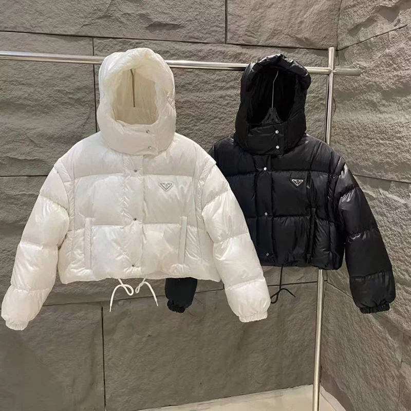 Detachable 2-piece short hooded down jacket WT-813081