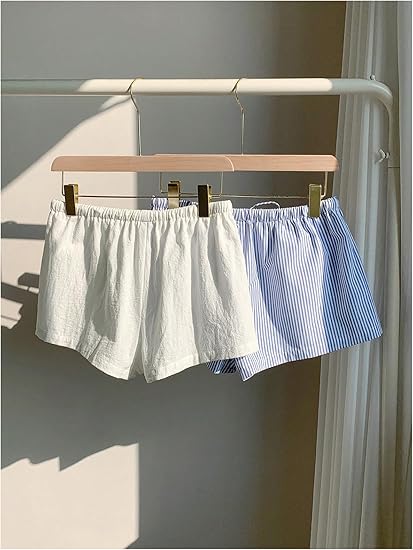 AERLEN Women's 2 Pack Linen Shorts