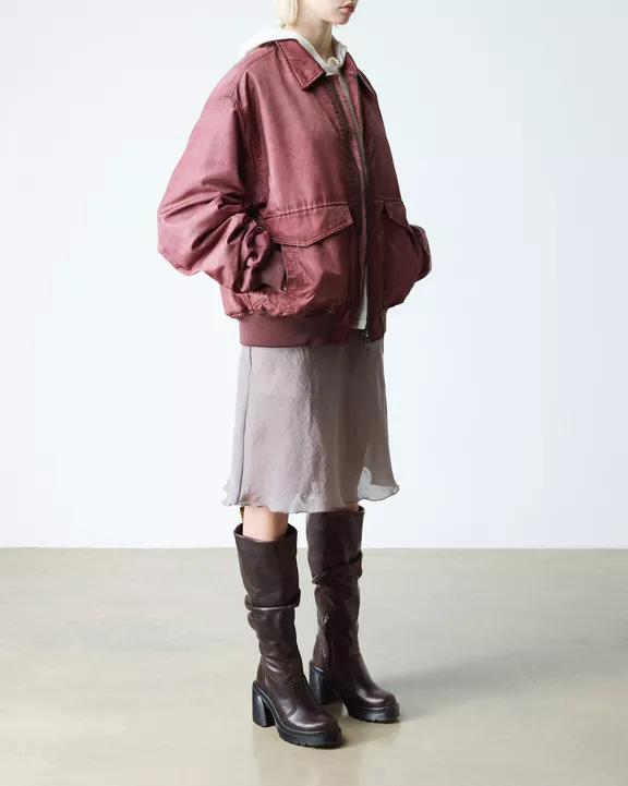 KASEY LEATHER KNEE HIGH HEELED BOOTS