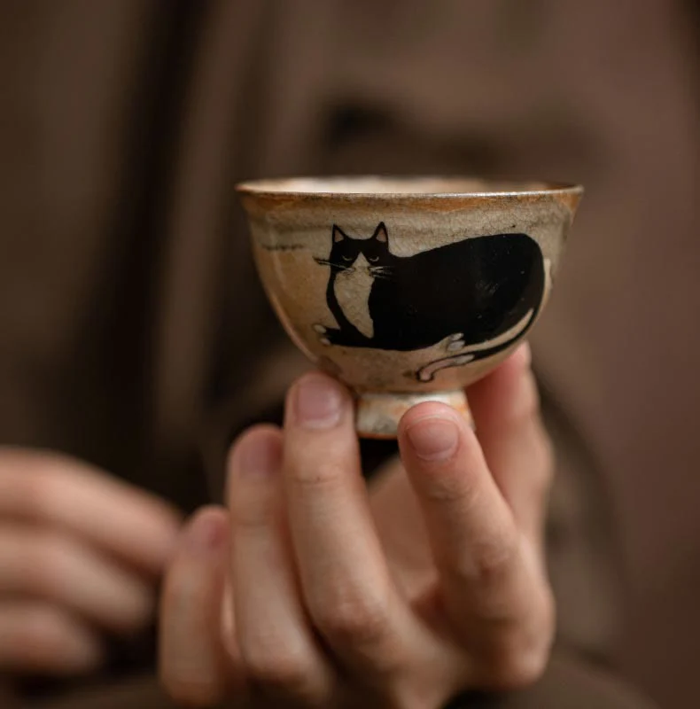 Small Cute Cat Teacup Kung Fu Tea Cup 60ml