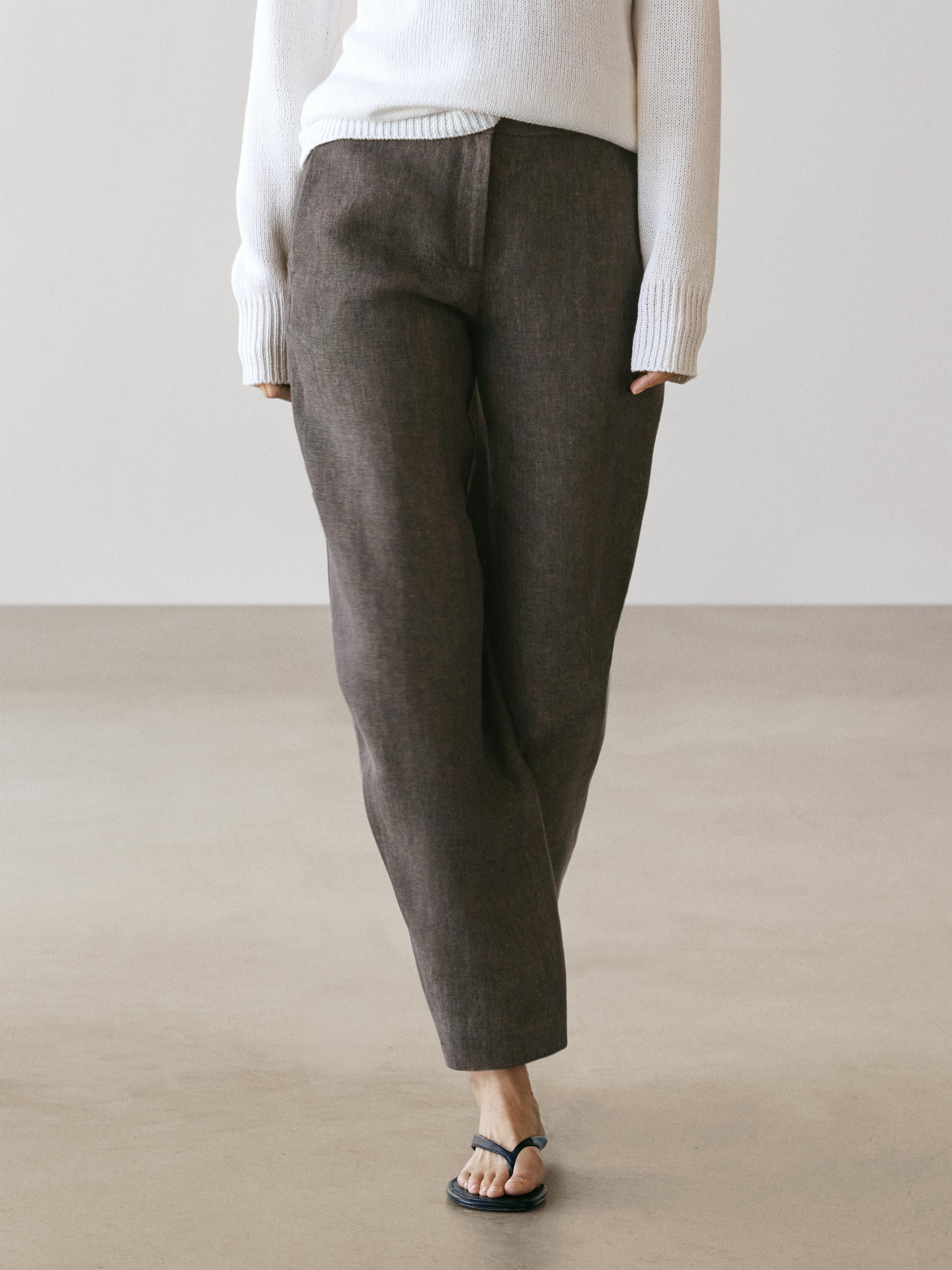Pantalón barrel fit lino