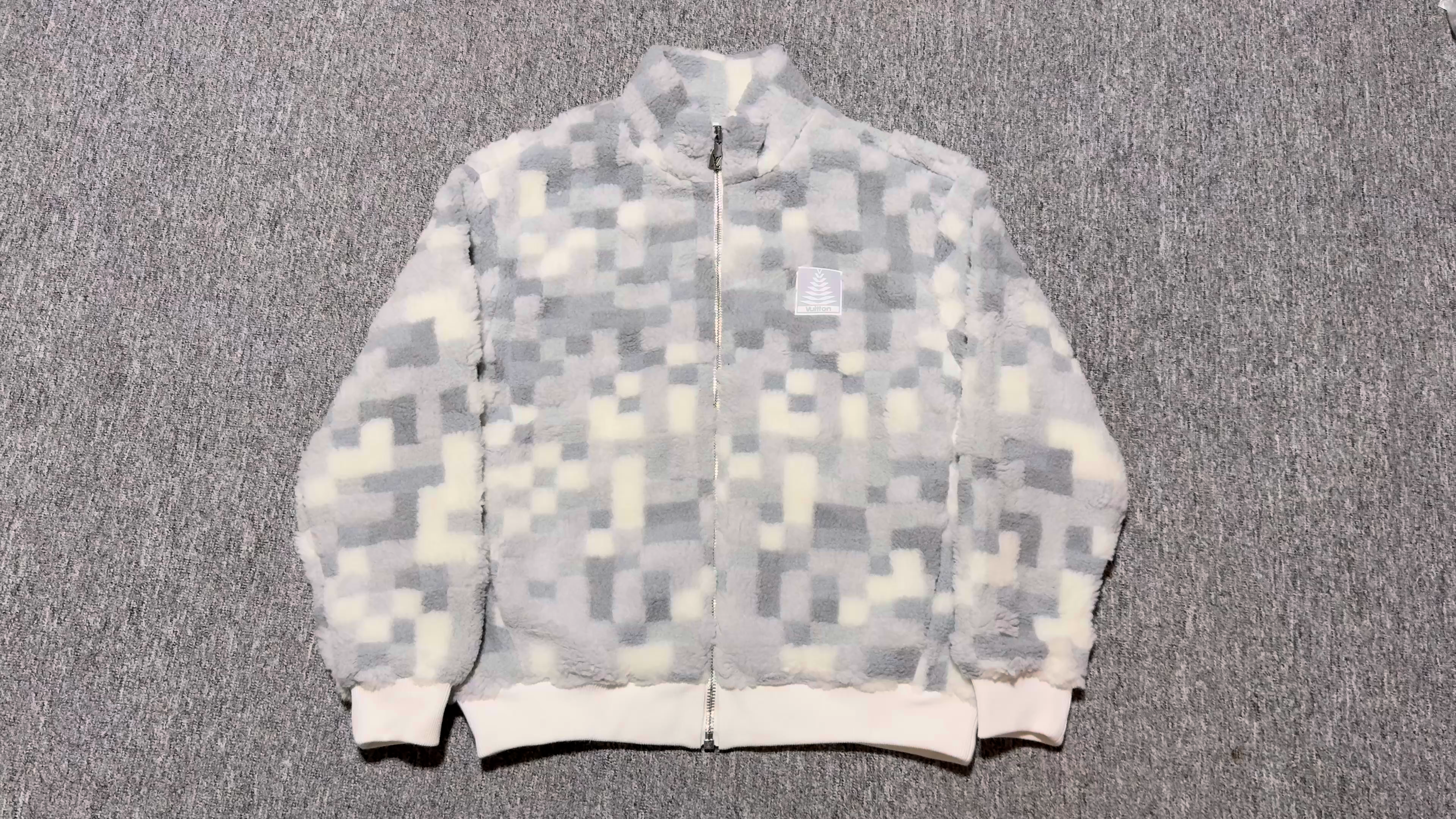 LV Ski Series FW24 Checkerboard Color-Block Fleece Jacket