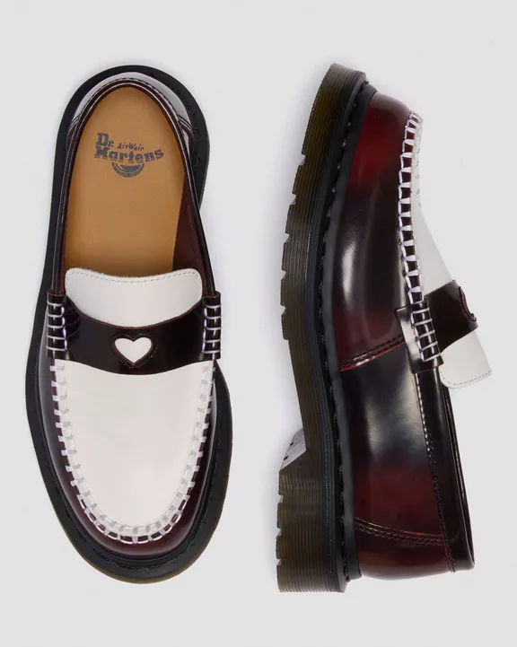 PENTON HEART TWO-TONE RUB-OFF LEATHER LOAFERS