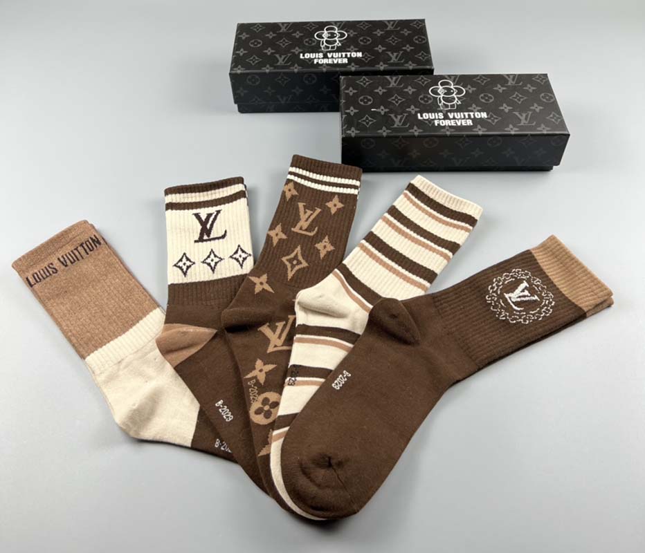 Set of 5 Pairs of Cotton Breathable Crew Socks WZ-924000248